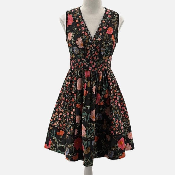 Kate Spade Perfect Blossom Floral Sleeveless Fit & Flare Pocket Dress - Size 0 - Picture 2 of 8